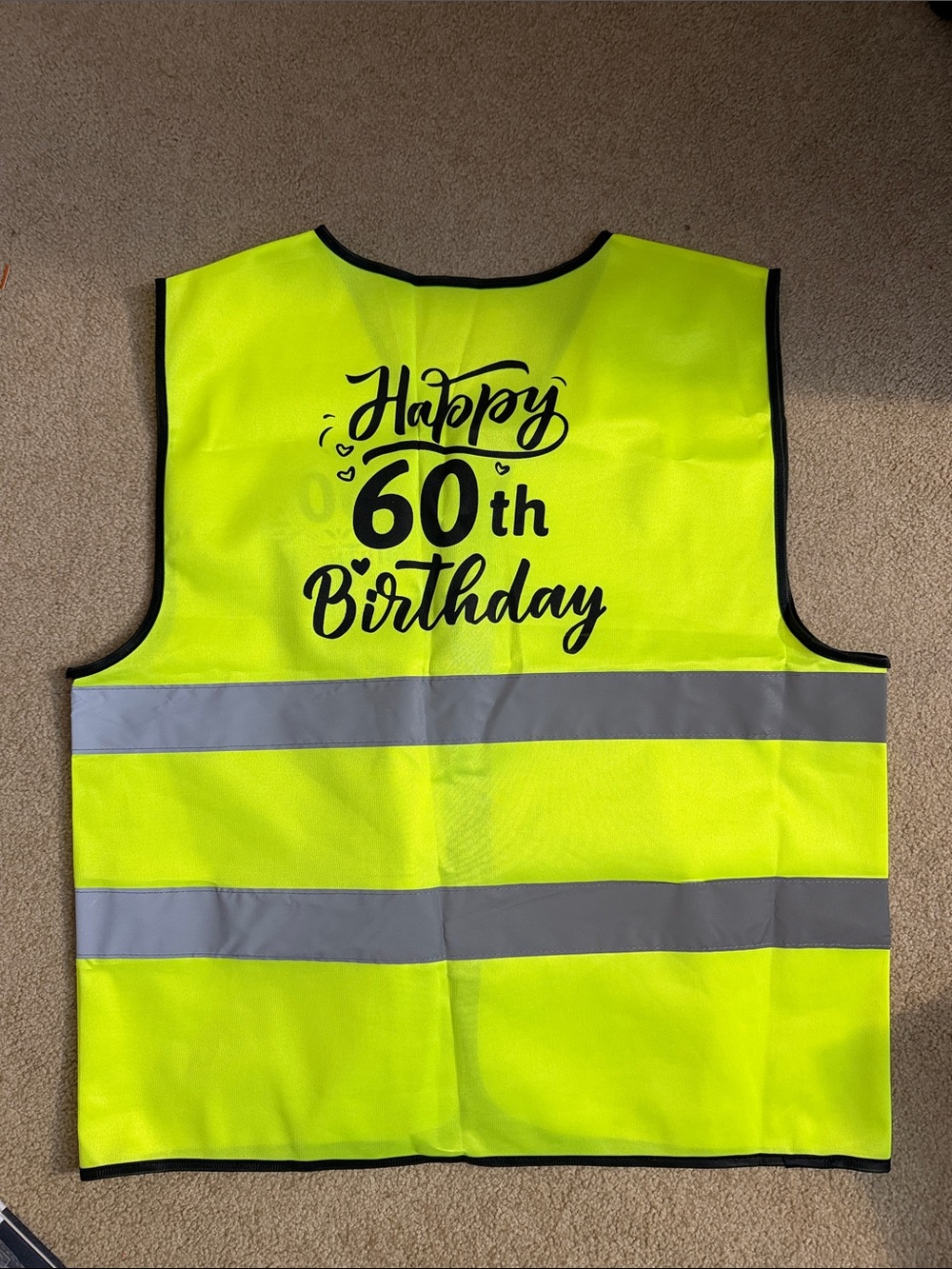 Happy 60th Birthday High-Visibility Safety Vest - Yellow
